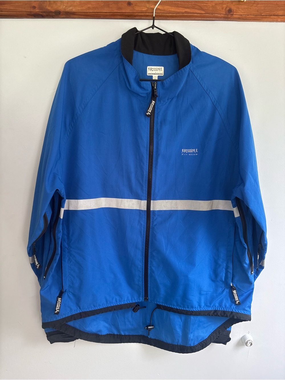Runningroom Blue Reflective Stripe Bomber Jacket